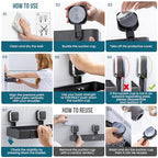 TAILI Shower Caddy Suction Cup, Heavy Duty Shower Organizer for Bathroom, Removable Shelves for Inside Shower, Wall Mounted Aluminum Storage for Bathroom Holder, Dark Gray - style: 1 × Dark Grey