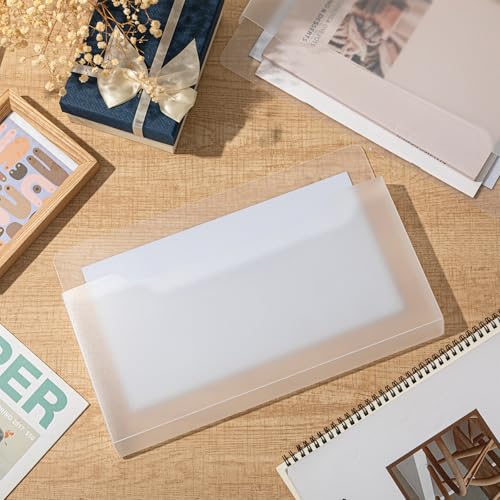 Fuutreo 6 Pcs Magnetic Wall File Organizer Magnetic Wall File Holder Refrigerator Magazine Holder for Mail Letters Paper(Clear,Horizontal-large) - color: Clear, size: Horizontal-Large