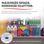 Deflecto Stackable Open Cube Organizer, Desk and Craft Organizer, Clear, 6"W x 6"H x 6"D (350401CR) - style: Open Cube