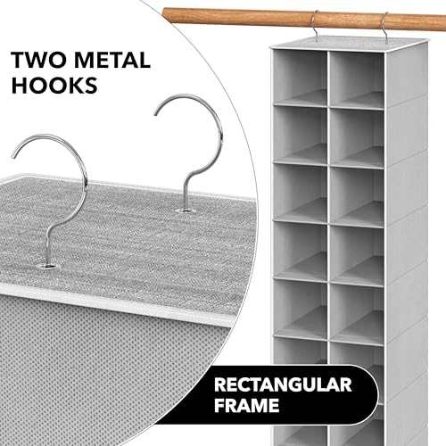 Simple Houseware 20 Section Shelves Hanging Shoes Organizer Holder for Closet, Gray - color: Grey