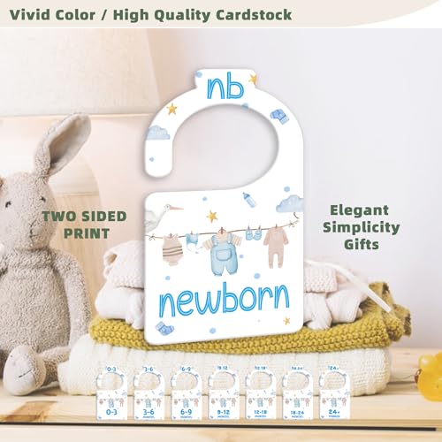 JMOST Boy Baby Closet Dividers for Nursery Closet Organizer, Newborn to 24 Months Size Clothes, Bule Hangers with Size Dividers, Double Sided - color: Bule