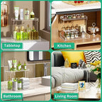 NPPLUS Bathroom Countertop Organizer, 2-Tier Clear Acrylic Counter Storage Shelf for Bathroom Counter Organizer, Clear Makeup Storage Vanity Trays for Cabinet, Kitchen Spice Rack - style: Bathroom Countertop Organizer