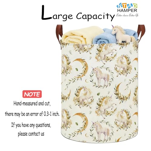 Lindo Dreamy Unicorn Laundry Hamper,Laundry Basket,Baby Nursery Hamper,Waterproof Storage Bin,Clothes Organizer Basket,Room Decor(Moonlight Unicorn） - color: Moonlight Unicorn