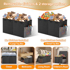Large Toy Box Chest, Collapsible Sturdy Toy Storage Organizer Boxes Bins Baskets Dinosaur Kids Toy Chest Bin with Lids for Boys Girls Living Room Playroom Bedroom Nursery 25"x14"x16" Black - color: Black－2