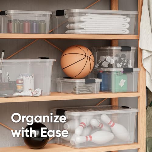 Superio 2.3 Qt Clear Plastic Storage Bin with Lid, Non-Toxic, BPA Free, Odor Free, Organizer Storage Box, Stackable Plastic Tote for Home, Garage, School, and Office, X-Small - size: 2.3" x 2.3" x 2.3"