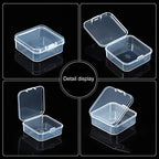 48 Packs Clear Small Plastic Containers Transparent Storage Box with Hinged Lid for Small Items Crafts Jewelry (2.12 x 2.12 x 0.79 Inches) - size: 2.12 x 2.12 x 0.79 in