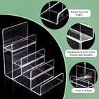 Cabilock 4-Tier Clear Acrylic Display Riser, Sturdy Tiered Organizer for Perfume Makeup Jewelry, Desktop/Retail Counter Display Stand for Home & Vendor - size: 4 Tier Clear