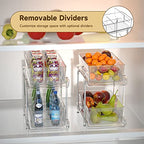 HIHEGD 2 Tier Bathroom Storage With Dividers, Clear Under Sink Pull Out Organizer for Kitchen Pantry, Medicine Cabinet - color: C-Clear-1Pc