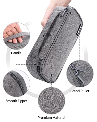 YOKUMA Pencil Case,Large Capacity Pencil Pouch,Aesthetic Zipper Pencil Box, Back to School Supplies for College Student Teen Adults,Travel Essentials,Electronic Cable Organize - color: Grey