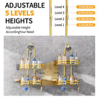 GAOKASE Aluminum Shower Caddy Hanging, Never Rust Shower Organizer- 4 Levels with adjustable Height 10 Hooks for Razor/Sponge - Rack with Soap Basket (Gold) - color: Gold