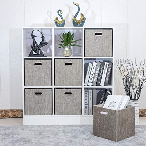 Posprica Storage Basket Bins,12×12 Foldable Storage Cube Boxes Fabric Drawer for Closet Shelf Cabinet Bookcase,4pcs,Coffee - color: Coffee, size: 12×12×12/4pcs