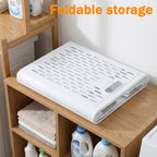 60L Collapsible Laundry Baskets, Plastic Laundry Hamper with Handles, Foldable Laundry Bin, Laundry Basket with Wheels for Laundry Room Organization, Ideal for Clothes, Towels, Blanket, White