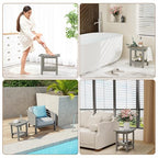 HIPS Shower Benches for Inside Shower, Shower Stool with Space-Efficient Storage Shelf, Waterproof Shower Chair Seat for Spa Bathroom(Light Gray) - color: Light Gray