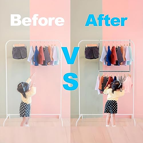 Adjustable Hanging Closet Rod, Extender Hanging Rod, Closet Hanging Organizer, Heavy Duty Closet Bar, Hanging Rod (Black, 1 Pack) - color: Black, size: 1 Pack