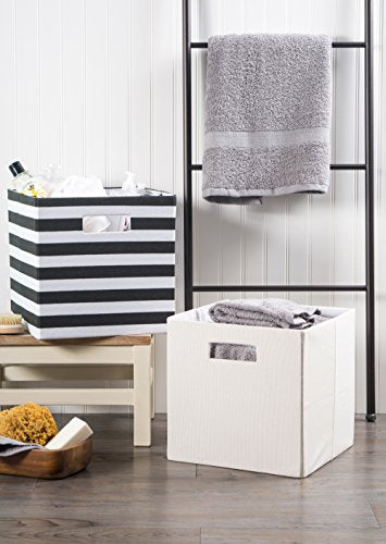 DII Poly-Cube Storage Collection Hard Sided, Collapsible Solid, Large, Off White - color: Off White, size: Large Square, 13x13x13"