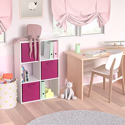 ClosetMaid Cubeicals 6 Cube Storage Shelf Organizer Bookshelf, Stackable, Vertical or Horizontal, Easy Assembly, Wood, White Finish - color: White, size: 6-Cube