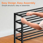 KEETDY 5-Tier Heavy Duty Shoe Rack for Garage Entryway, Stackable Shoe Organizer for 25 Pairs Men Boots, Shoe Rack for Closet Metal Shoe Storage Shelf, Floor, Hallway (Black)