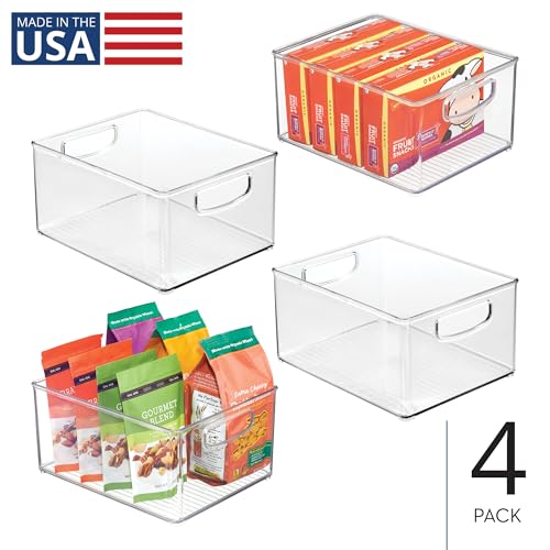 iDesign Stackable Storage Bin - Organize Pantry, Fridge, or Freezer, Set of 4, Clear, Made in USA - style: Pack of 4