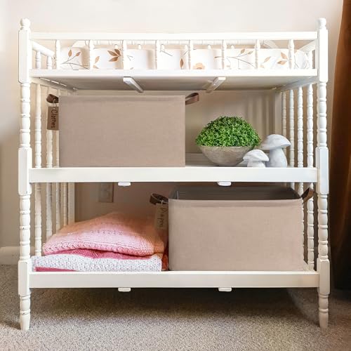 CHICVITA Storage Baskets for Shelves, Large Fabric Organizer Bins with Handles, Closet Organizers and Storage for Living Room, 16 ¾" L x 11" W x 9 ¾" H, Brown, 4-Pack - color: Brown 4-Pack, size: 16 ¾" L x 11" W x 9 ¾" H