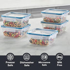 Snapware Plastic Total Solutions (5-Pack, 5.5 Cup) Food Storage Containers Set, Airtight & Leakproof Plastic Locking BPA-Free Lids Tupperware, Freezer Dishwasher Microwave Safe - size: 5 Pack, style: 5.5 Cup