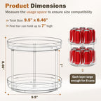 Optish 2 Tier Lazy Susan Organizer, 9.5" Rotating Spice Rack Turntable Organizer for Cabinet, Pantry, Countertop, Bathroom, Kitchen, Vanity, Medicine Cabinet Organization