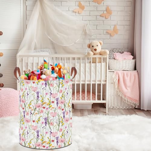 19.7" Laundry Basket,Dirty Clothes Hamper,Waterproof Storage Bin,Room Decor,Gift Baskets,Nursery Hamper(Flowering Shrubs) - color: Flowering Shrubs