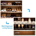 Shoe Slots Organizer, 8 PCS 4-Level Adjustable Shoe Rack Stacker, Organizador de Zapatos, Double Deck Shoe Holder for Closet Storage, No Assembly Needed, Black - size: 8PCS