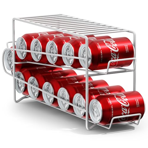 Sorbus Soda Can Rack Beverage Dispenser – Dispenses 12 Standard Size 12oz Soda Cans (White) - color: White, size: 1 Pack