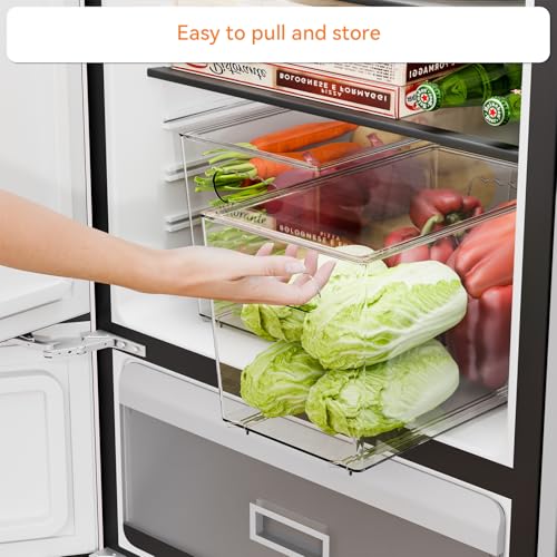 Yieach 6 Pack Large Stackable Clear Storage Bins with Lids,BPA FREE Pantry Organizers and Storage with Handle,Plastic Containers Organization and Storage for Kitchen,Refrigerator,Closet Organization - size: Pack of 6