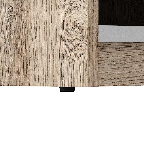 Bestar Cielo Closet Organizer, 20-inch Rustic Brown and White Wardrobe for Bedroom, Mudroom, Entryway, or Kitchen Pantry - color: Rustic Brown and White