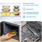 Vtopmart 8 Pack Glass Food Storage Containers with Airtight Lids, Glass Meal Prep Containers, Lunch Office Meal for Microwave, Oven, Freezer and Dishwasher, BPA Free - color: Grey