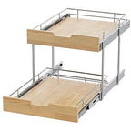 Sikarou Pull Out Cabinet Organizer,Heavy-Duty Slide Out Shelf, Wood and Wire Basket, Pull Out Drawer for for Kitchen Under Sink Space, Pantry, Bathroom, 2 Tie 26 * 21 in - size: 2-TIE 26*21 WM