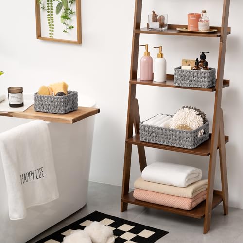 GRANNY SAYS Wicker Storage Baskets for Shelves, Wicker Baskets for Organizing, Small Baskets for Vanity, 3 Pack - color: Gray, size: 13"L x 9"W x 4"H + 2x 7¾"L x 5¾"W x 3½"H