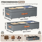 Dayacoco Under Bed Storage with Wheels, 2Pack 71L Under the Bed Storage Containers, Adjustable Underbed Drawer with Lids, Underbed storage Rolling Bin for Shoes, Clothes, Blankets, Grey - size: 8.5-11.5 inch height-grey