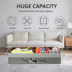 Large Dog Toy Basket with Handles, 28.5" Collapsible Multi-Purpose Hard Board Dog Toy box, Clothes, Cute for Living Room Area (Gray,Coffee) - color: Gray,Coffee