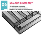 JANE EYRE Utensil Drawer Organizer, Cutlery Tray Silverware Flatware Storage Divider for Kitchen, Mesh Wire with Non-slip Foam Feet, 5 Component, Black - color: Black