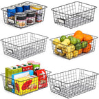 6 Pack Wire Baskets for Pantry Organization and Storage, Kitchen Organizer, 2 XXLarge & 2 XLarge & 2 Large - size: Large-6 Pack