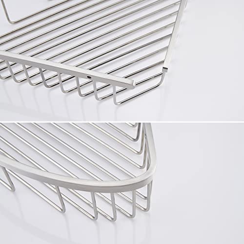 Bathroom Shower Caddy Corner Shelf, Corner-Hollow Design, Ultra Sturdy Rust-Proof Stainless Steel Shelf Organizer Shampoo Holder, Wall Mounted Storage Rack for Bathroom, Brushed Nickel - color: Nickel, size: Hollow Corner (1 Pack)