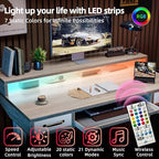 TIQLAB Standing Desk with Two Drawers, Stand Up Standing Desk Adjustable Height, Electric Sit Stand Table with Storage Shelf and Splice Board, with LED Light, 55 * 28 inch, Maple - color: Maple, size: 55*28 inch with keyboard tray