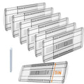 6 Pack Adjustable Drawer Dividers for Clothes,5" High Expandable From 13-21" Clear Drawer Organizers, PC Plastic Separators for Dresser/Bedroom/Bathroom/Kitchen/Office Storage - size: 6 PCS-5IN-T3-Clear