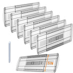 6 Pack Adjustable Drawer Dividers for Clothes,5" High Expandable From 13-21" Clear Drawer Organizers, PC Plastic Separators for Dresser/Bedroom/Bathroom/Kitchen/Office Storage - size: 6 PCS-5IN-T3-Clear