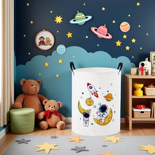 Baby Laundry Basket Baby Nursery Hamper Kids Laundry Basket Toy Storage Bin for Boys Room Decor Gift Baskets for Bedroom Bathroom(Astronaut) - color: Astronaut