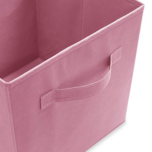 Casafield Set of 6 Collapsible Fabric Cube Storage Bins, Light Pink - 11" Foldable Cloth Baskets for Shelves, Cubby Organizers & More - color: Light Pink, size: 10.5" x 10.5" x 11"