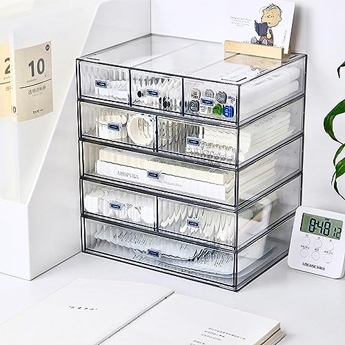 Desk Drawer Organizer, Stackable Office Supplies Desk Organizer, Plastic Plastic Storage Drawer, Desk Grocery Organizer For Stationery/Office Supplies (Clear, 1 Compartment) - color: Clear, size: 1drawers