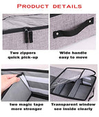 AARAINBOW 2 Packs Foldable Under Bed Shoes Organizer with Lids, Underbed Clothes Storage Container with Divider, UnderBed Storage Bins Box with Clear Window (Gray+Coffee) - color: Gray+Coffee