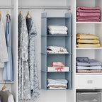 YOUDENOVA Hanging Closet Organizer, 4-Shelf Closet Hanging Shelves, Grey - color: Grey, size: 4-Tier
