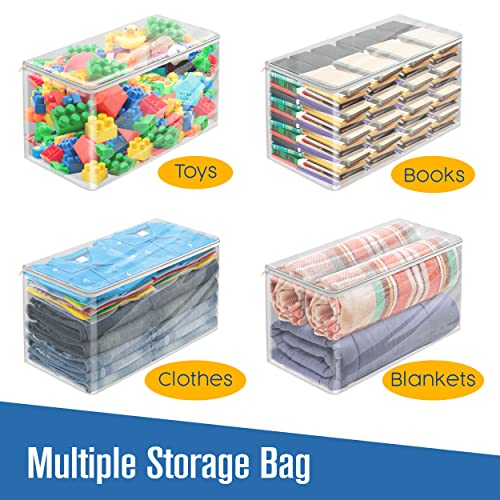 Houseables Clothes Storage Bag, Sweater Bags Moth Proof, Moth Proof Sweater Storage, Clear Zipper Organizer, Vinyl Zippered Plastic Protection, Blanket, Linen, Clothing, Quilt, Bed Sheet, 24x13, 5 PK - size: 24"x13"x12"
