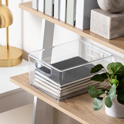 iDesign Stackable Clear Plastic Bin - Kitchen Organizers and Storage for Fridge and Pantry, 2-Pack - style: Pack of 2