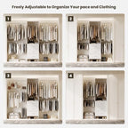 COSIEST Closet System, Closet Organizer with Drawers and Expandable Hanging Rods, Closet Organizer System, Walk-in Closet Wardrobe Clothes Rack, I Shaped