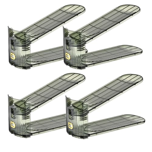 shoe slots organizer, Clear Shoe Stacker, Adjustable Level Shoe Rack,Storage Space Saver for Sneakers Display(Green Transparent, 4Pack) - color: Green Transparent, size: 4Pack